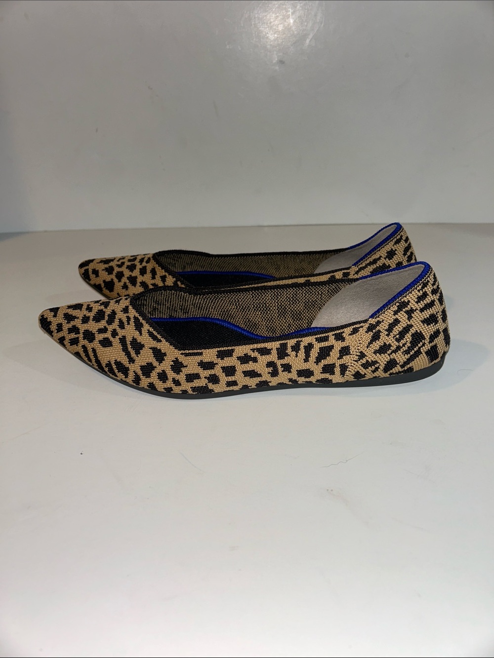 Rothy’s Pointed Tie Leopard Pattern Flats
